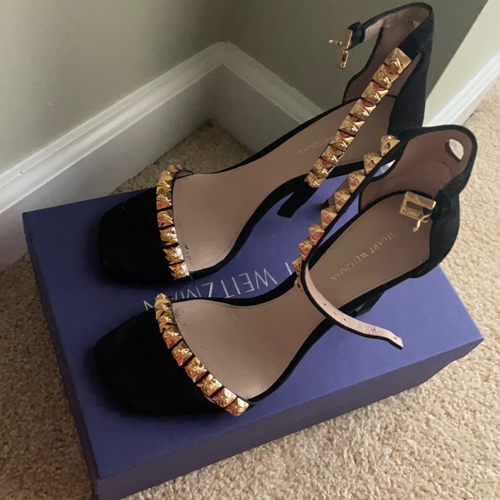 Stuart Weitzman Black Luxe Suede heels